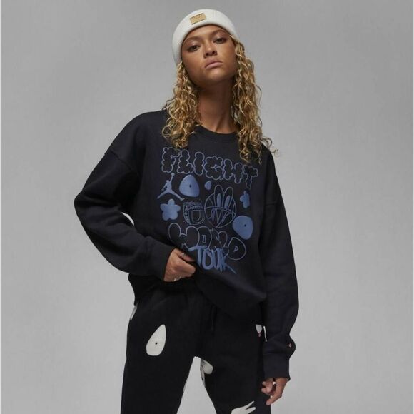 Jordan Women Brooklyn Fleece Crew Sz L - Picture 1 of 12